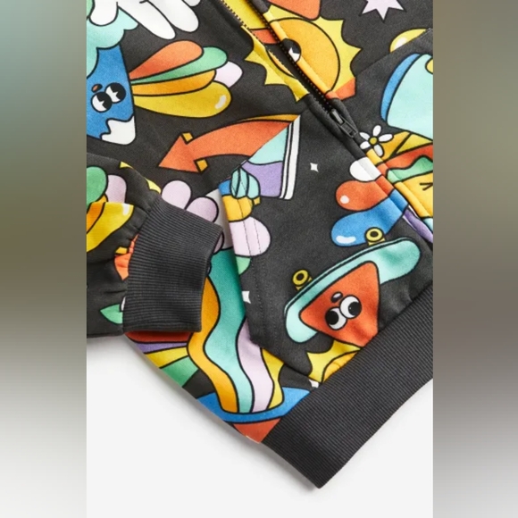 Youth Fun Pattern Zip-Up Hoodie - Picture 2 of 4